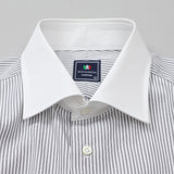 ストライプセミクレリックシャツ【Made in Japan】