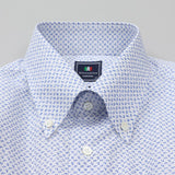 ANDREAZZAブルー小紋ボタンダウンシャツ【Made in Japan】
