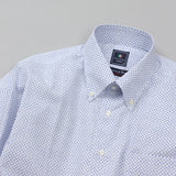 ANDREAZZAブルー小紋ボタンダウンシャツ【Made in Japan】