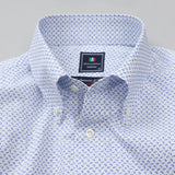 ANDREAZZAブルー小紋ボタンダウンシャツ【Made in Japan】