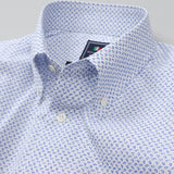 ANDREAZZAブルー小紋ボタンダウンシャツ【Made in Japan】