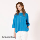 サラッとゴム地半袖ワイドニット