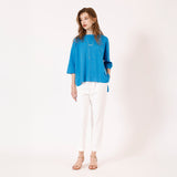 サラッとゴム地半袖ワイドニット