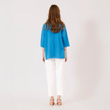 サラッとゴム地半袖ワイドニット