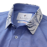 襟プリントポロシャツ【Made in Japan】