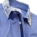 襟プリントポロシャツ【Made in Japan】