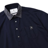 襟プリントポロシャツ【Made in Japan】