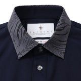 襟プリントポロシャツ【Made in Japan】