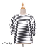 ボーダーギャザースリーブプルオーバー