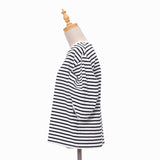 ボーダーギャザースリーブプルオーバー