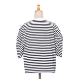 ボーダーギャザースリーブプルオーバー