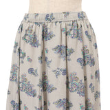 綿レーヨンペイズリーギャザースカート