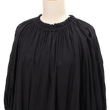 綿ボイルギャザーネックワンピース