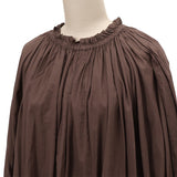 綿ボイルギャザーネックワンピース