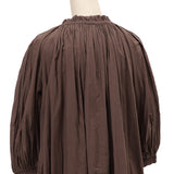 綿ボイルギャザーネックワンピース