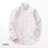 刺し子ドビーボーダーギミックシャツ【Made in Japan】