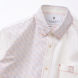 刺し子ドビーボーダーギミックシャツ【Made in Japan】