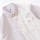 刺し子ドビーボーダーギミックシャツ【Made in Japan】