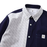刺し子ドビーボーダーギミックシャツ【Made in Japan】