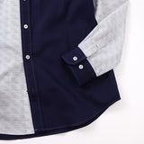 刺し子ドビーボーダーギミックシャツ【Made in Japan】