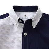 刺し子ドビーボーダーギミックシャツ【Made in Japan】