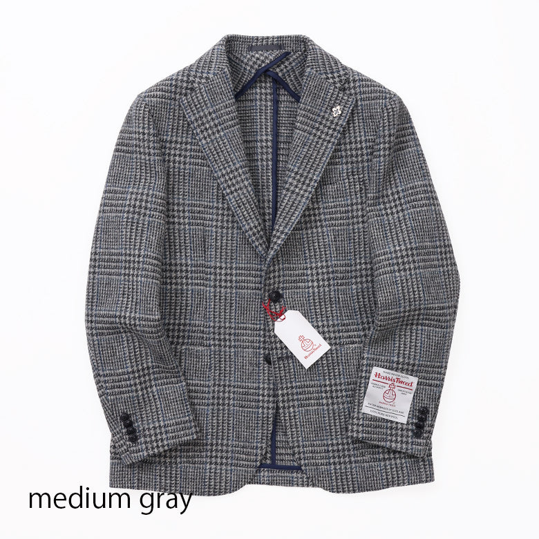 Harris Tweed テーラードジャケット グレー チェック USA製 USA 古着 Harris Tweed Saint John ハリスツイード ツイードウール素材