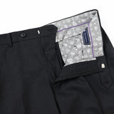 ツイル無地SUPER100’sパンツ(ノータック)【Made in Japan】