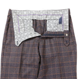 フラノストレッチカラーチェックパンツ(ノータック)【Made in Japan】