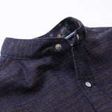 マルチカラーデニムバンドカラーシャツ【Made in Japan】