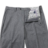 【尾州】カシミヤ混ストレッチヘリンボーン パンツ(ノータック)【Made in Japan】