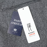 【尾州】カシミヤ混ストレッチヘリンボーン パンツ(ノータック)【Made in Japan】