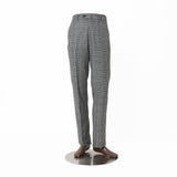 【尾州】カシミヤストレッチグレンチェック パンツ(ノータック)【Made in Japan】