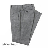 【尾州】カシミヤストレッチグレンチェック パンツ(ノータック)【Made in Japan】