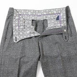 【尾州】カシミヤストレッチグレンチェック パンツ(ノータック)【Made in Japan】