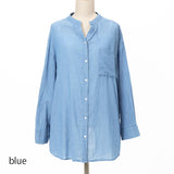 シアーデニムシャツロング