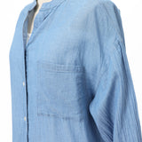 シアーデニムシャツロング