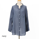シアーデニムシャツロング
