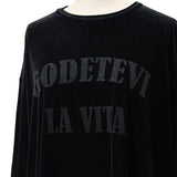 ロゴプリントベロアロングTシャツ