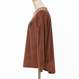 ロゴプリントベロアロングTシャツ