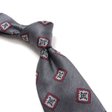 【FRANCO BASSI】スクエアフラワー小紋ネクタイ【Made in Italy】