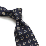 【FRANCO BASSI】ミニスクエアフラワー小紋ネクタイ【Made in Italy】