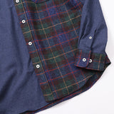 ブラッシュドチェック無地ギミックシャツ【Made in Japan】