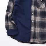 ブラッシュドチェック無地ギミックシャツ【Made in Japan】