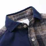 ブラッシュドチェック無地ギミックシャツ【Made in Japan】