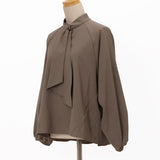 ラグラン袖スカーフタイ風ブラウス