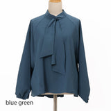 ラグラン袖スカーフタイ風ブラウス