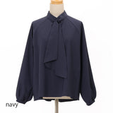 ラグラン袖スカーフタイ風ブラウス