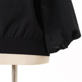 バルーン袖異素材使いニット