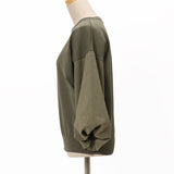 バルーン袖異素材使いニット