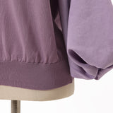 バルーン袖異素材使いニット